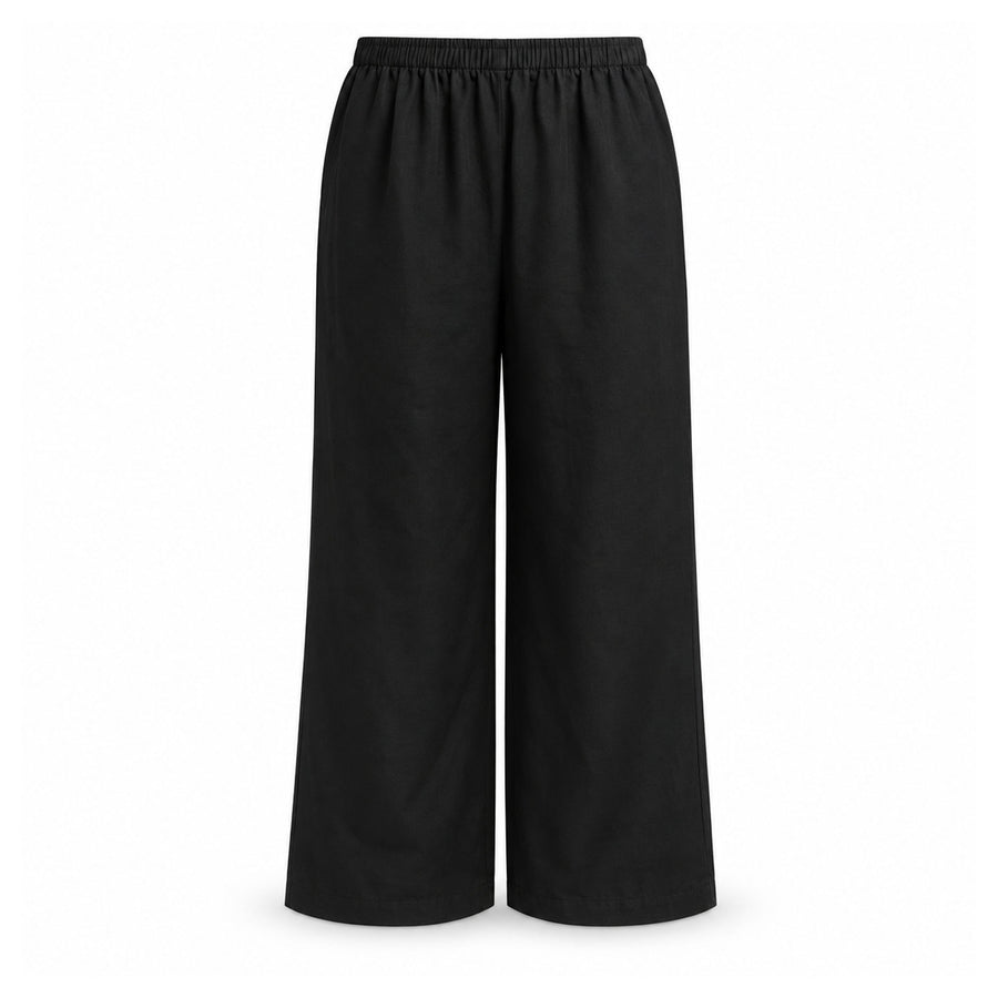 Black Cotton Parallel Pants