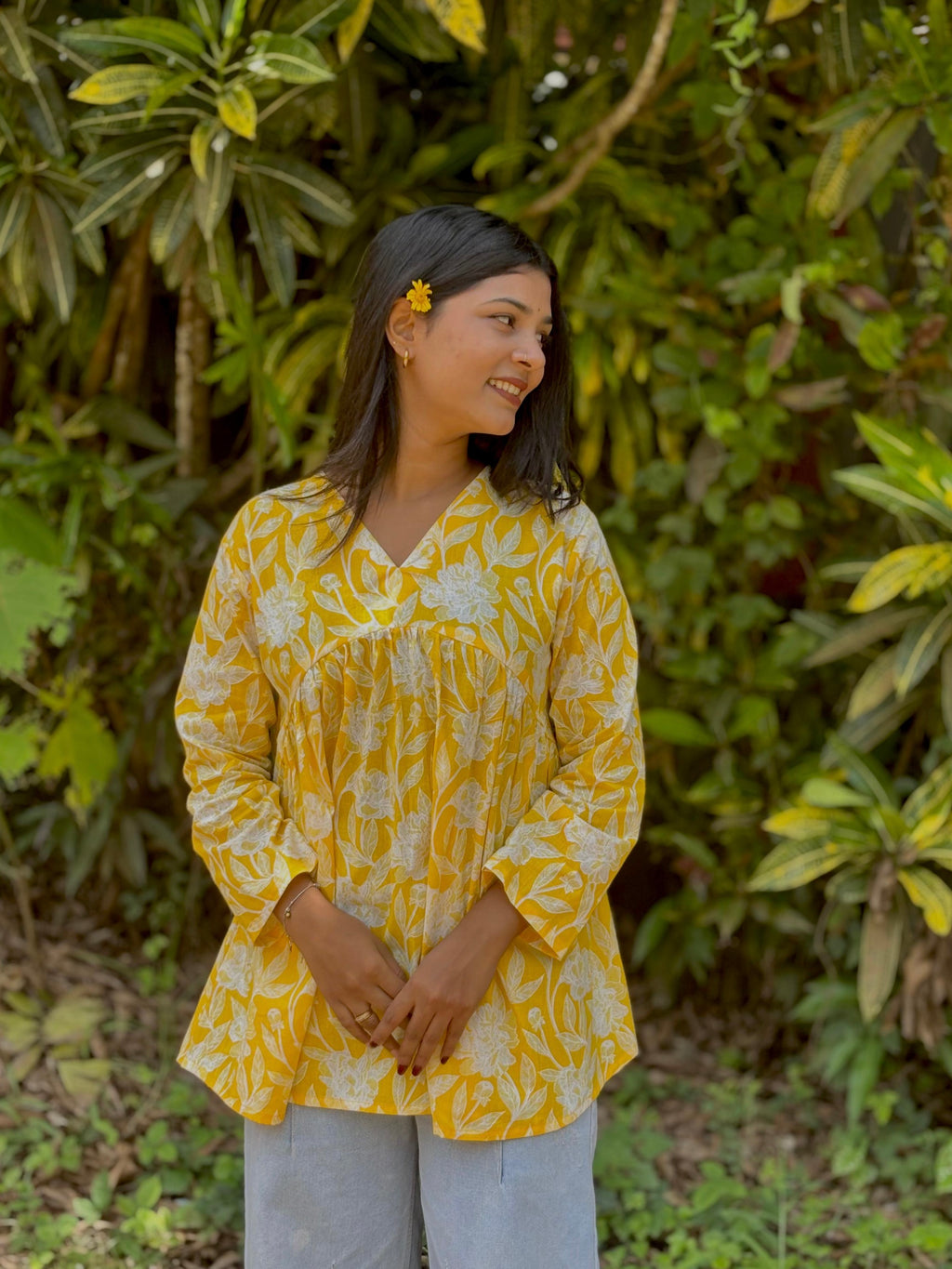 SUNSHINE FLORAL FLARED KURTI