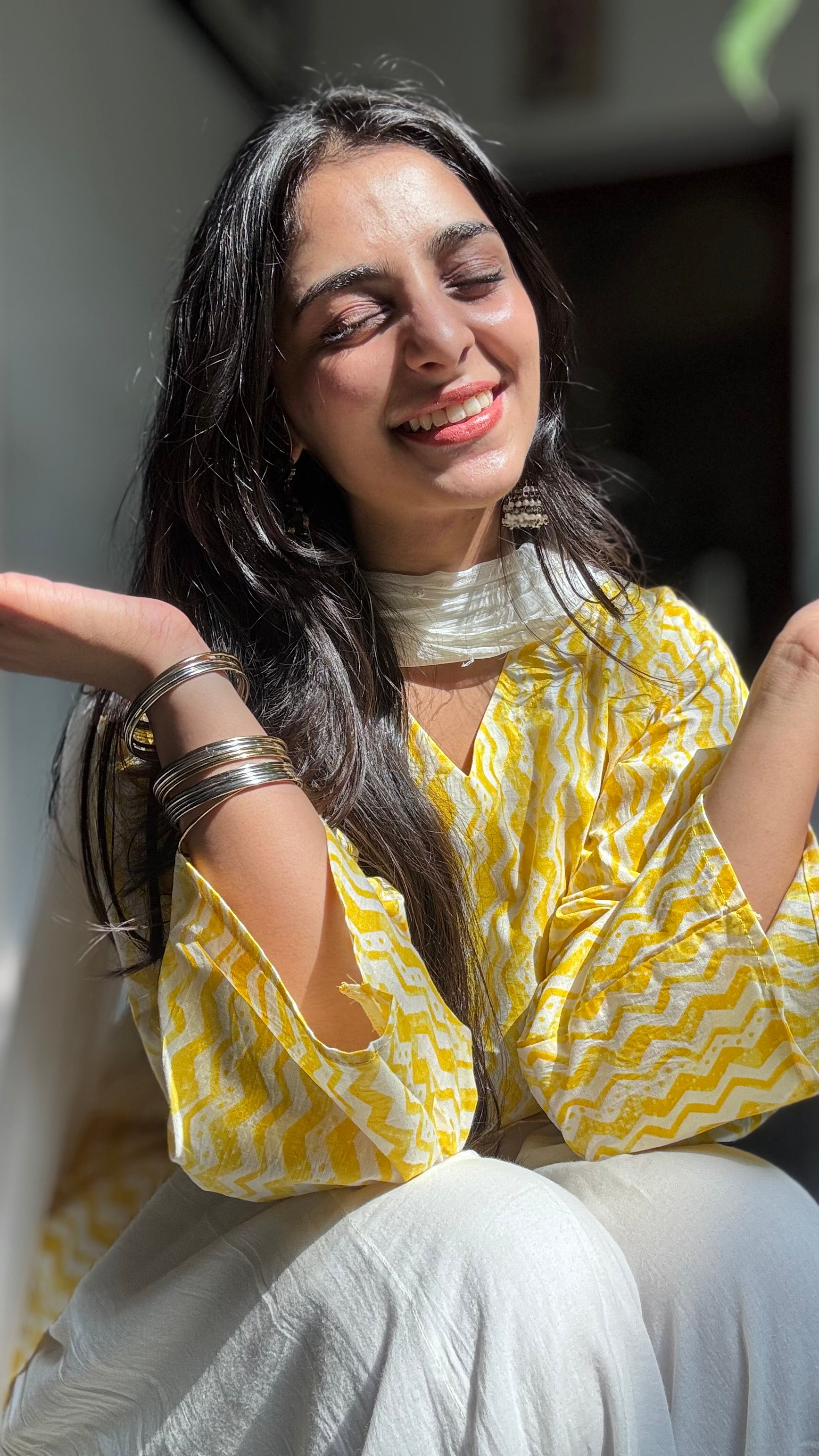 Yellow Short Kurti