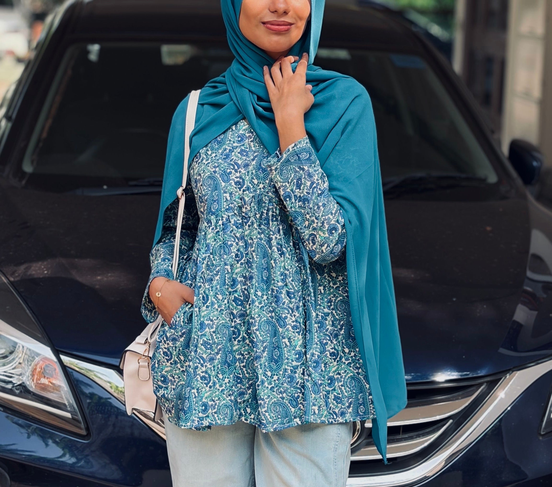 Azure Paisley Alia Cut Short Kurti