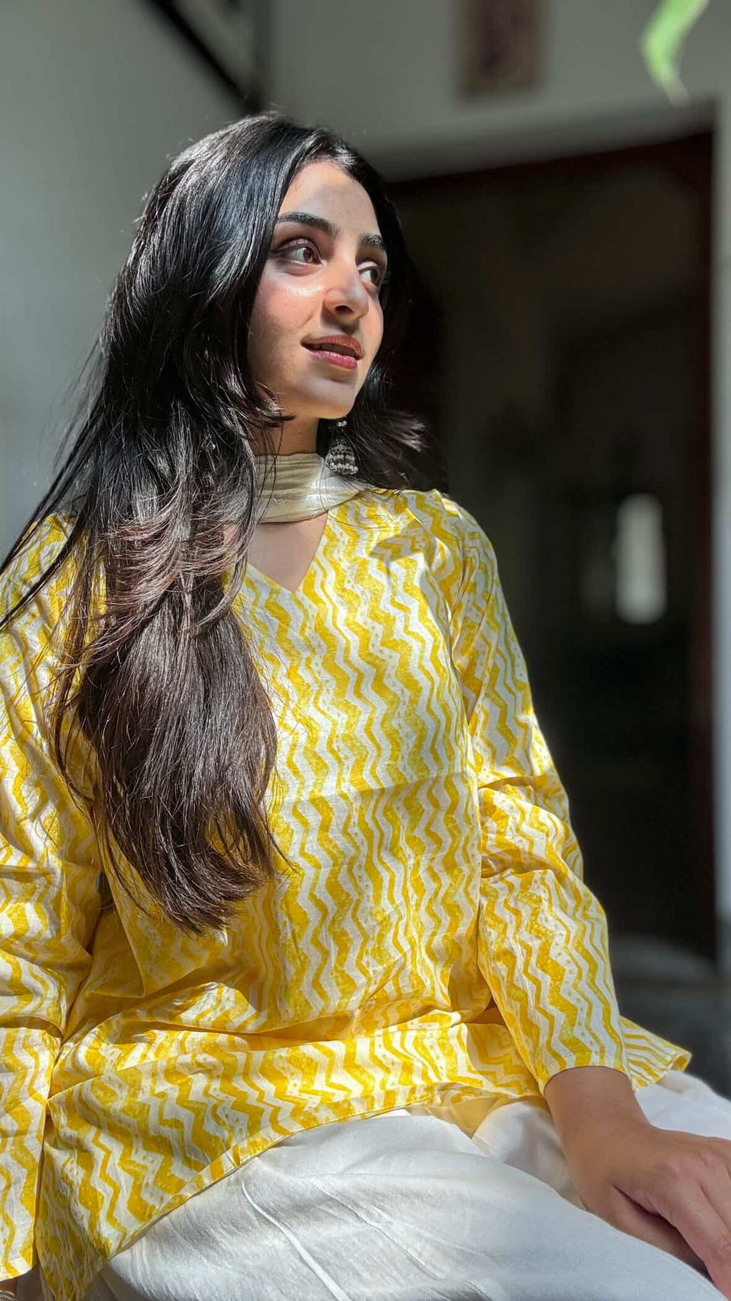 Yellow Short Kurti