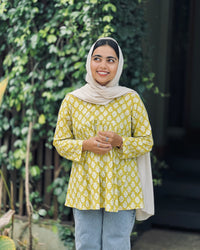 Mustard Alia Short Kurti