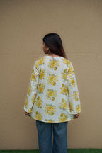 Yellow Floral Short Kurti