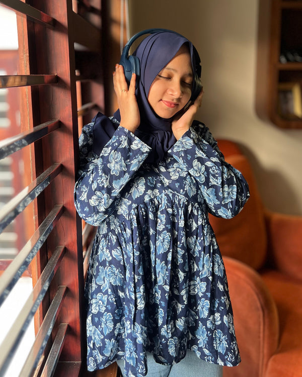 Moonshade Floral Alia Cut Short Kurti