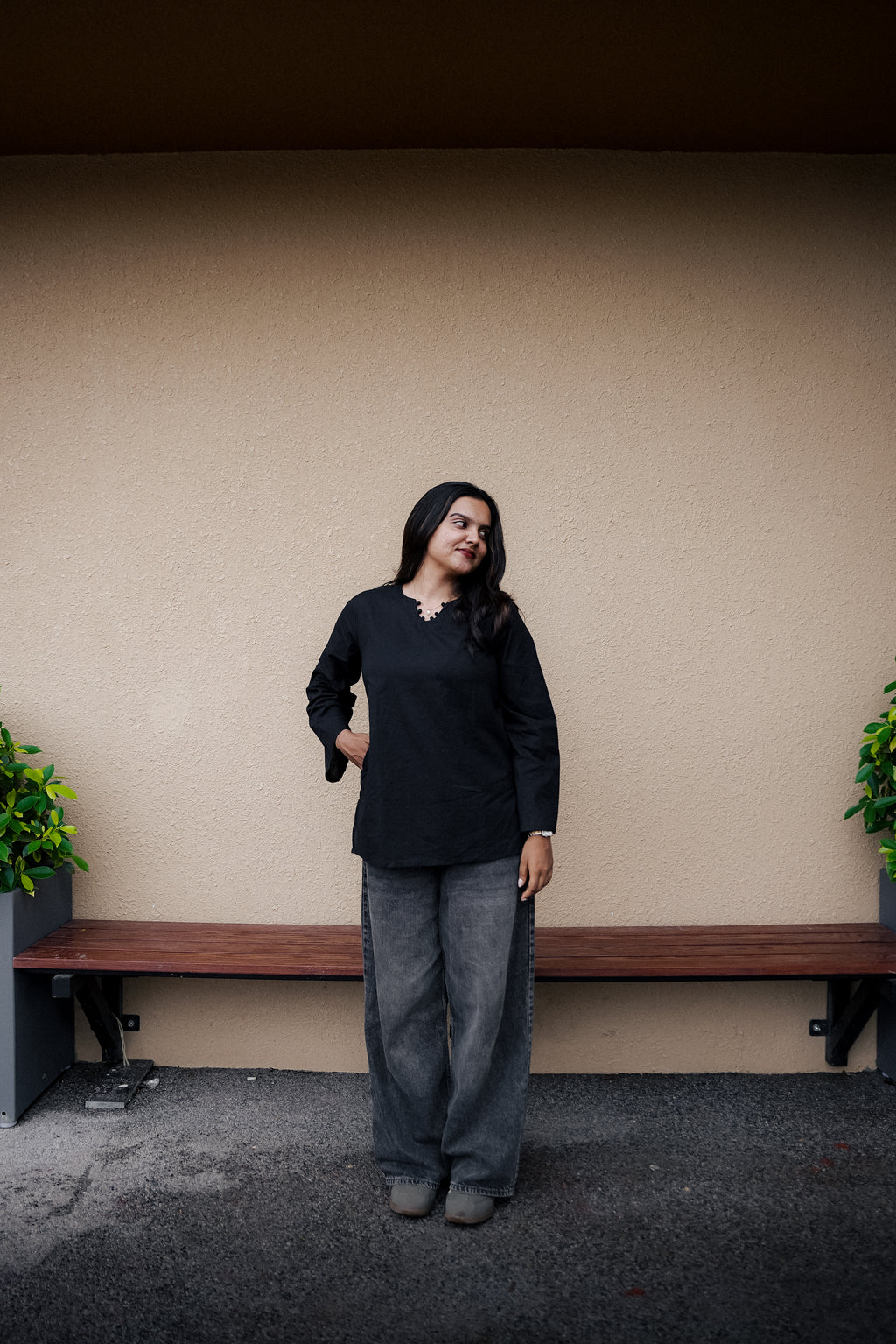 Nisha Black Short Kurti