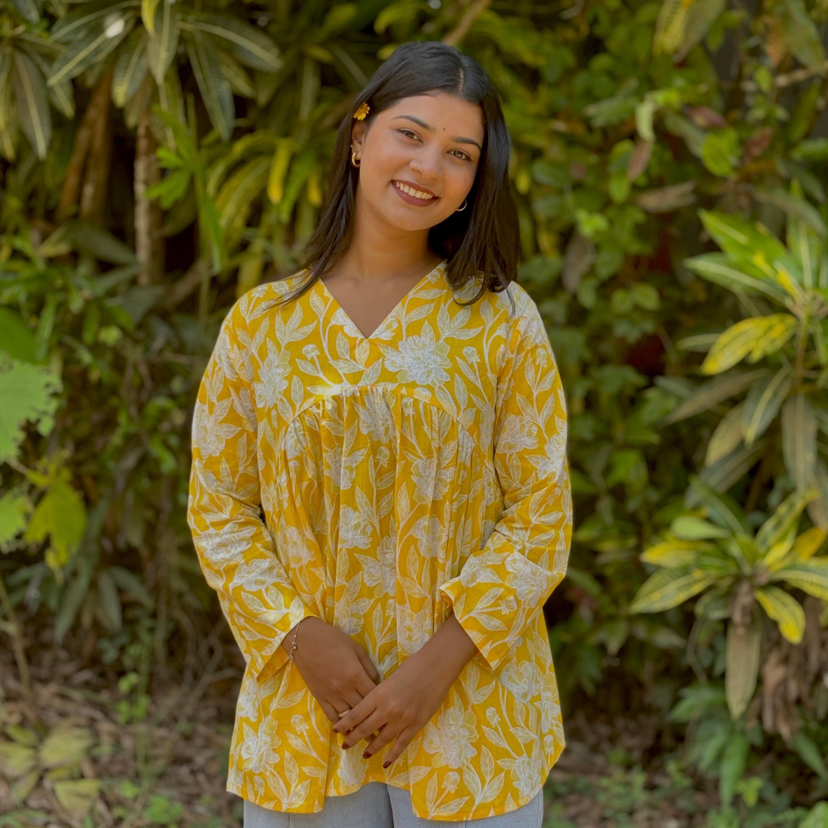 SUNSHINE FLORAL FLARED KURTI