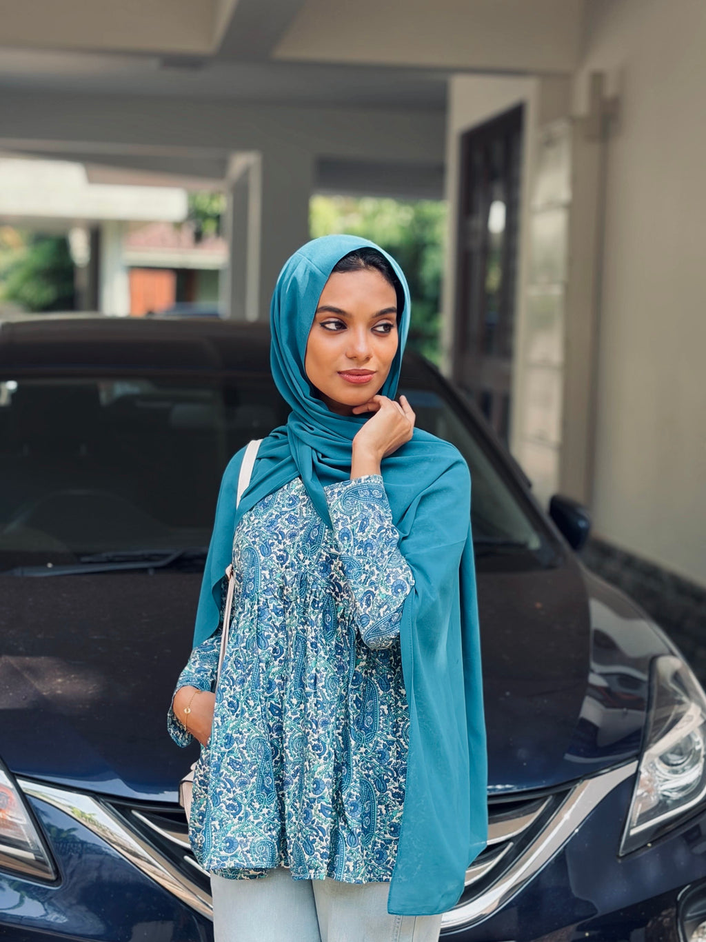 Azure Paisley Alia Cut Short Kurti