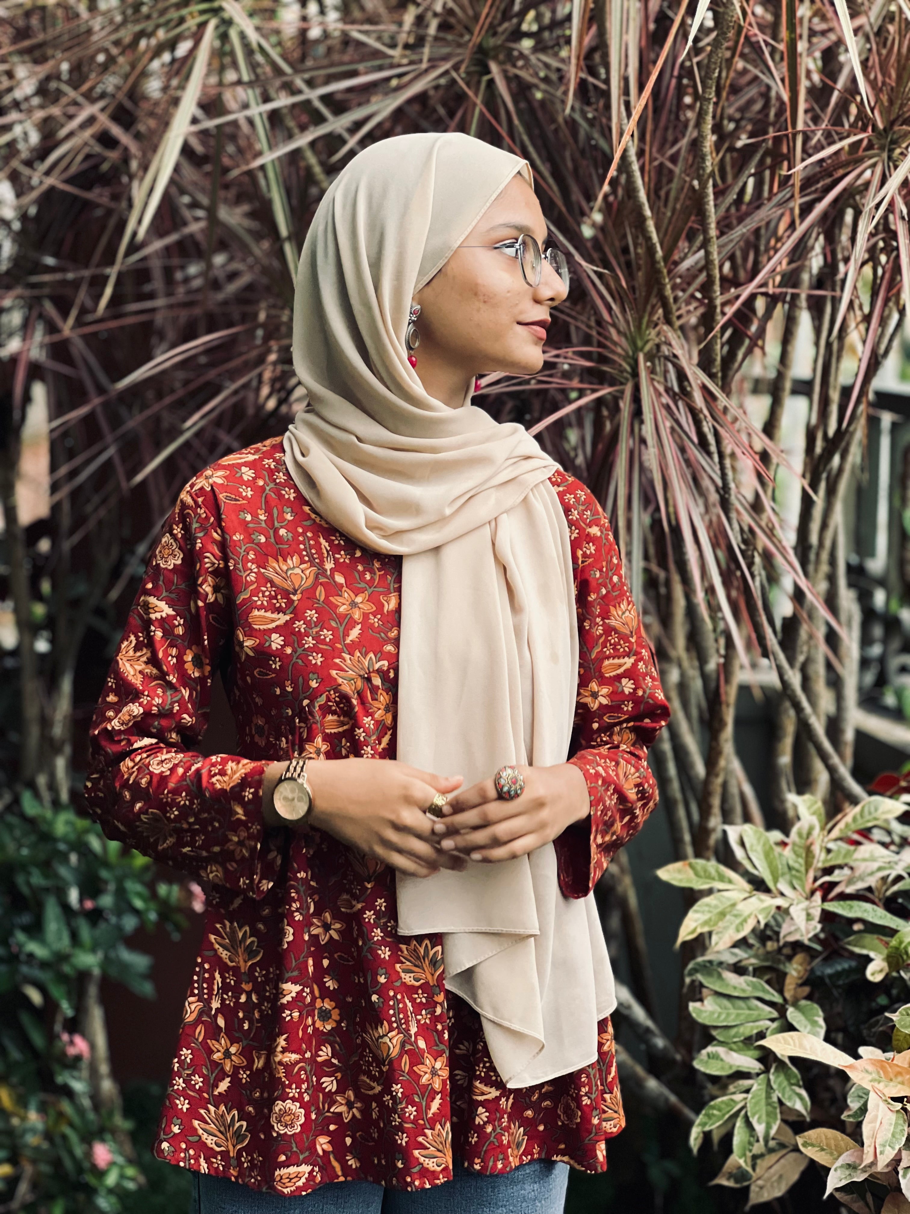 Maroon Alia Cut Short Kurti