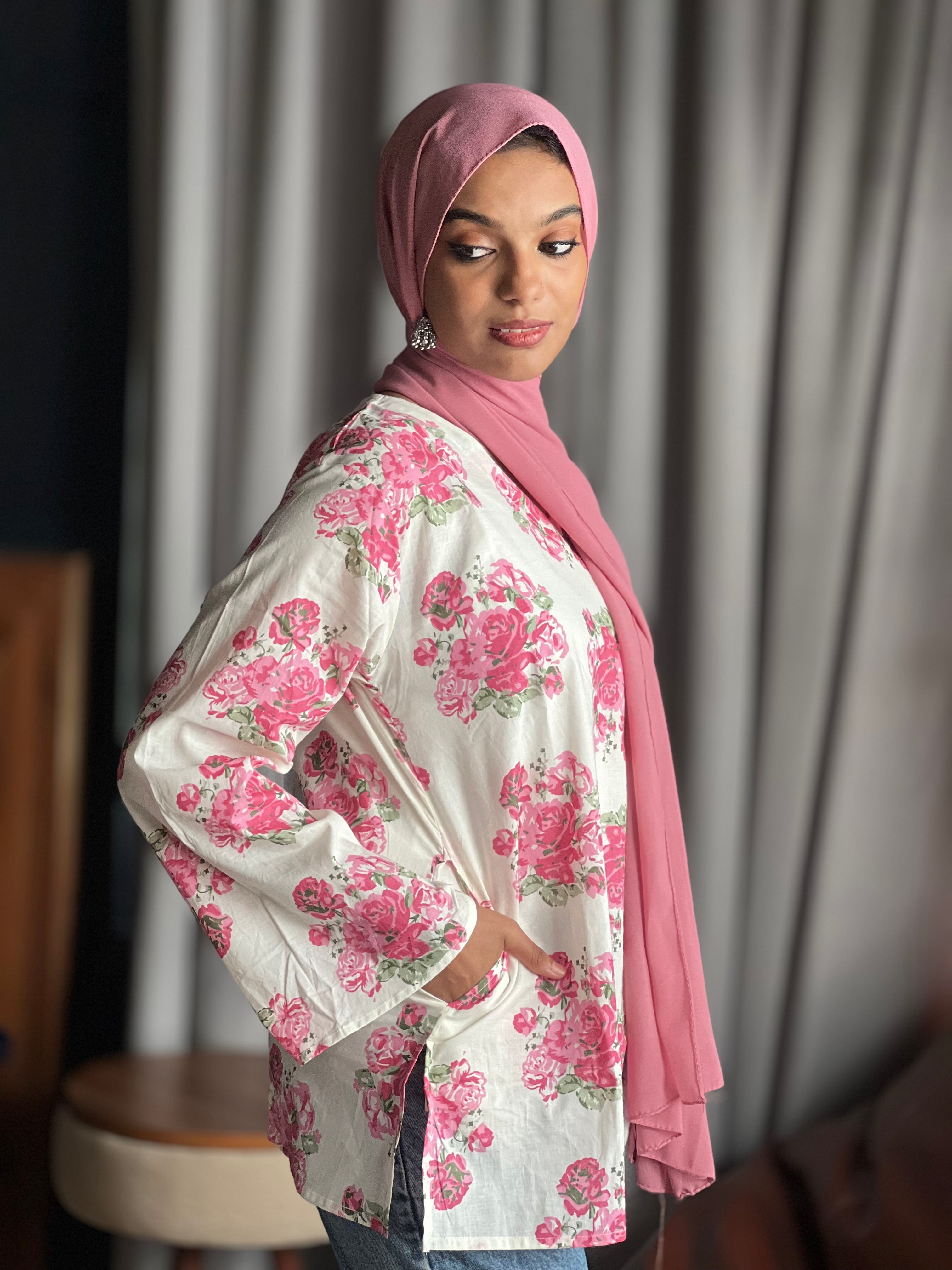 Rose Floral Short Kurti