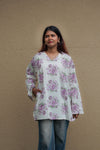 Lavender Floral Short Kurti