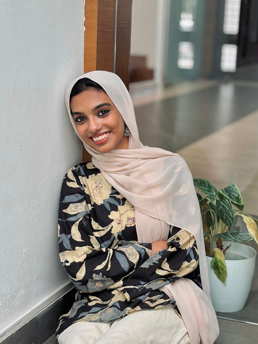 Black Garden Short Kurti