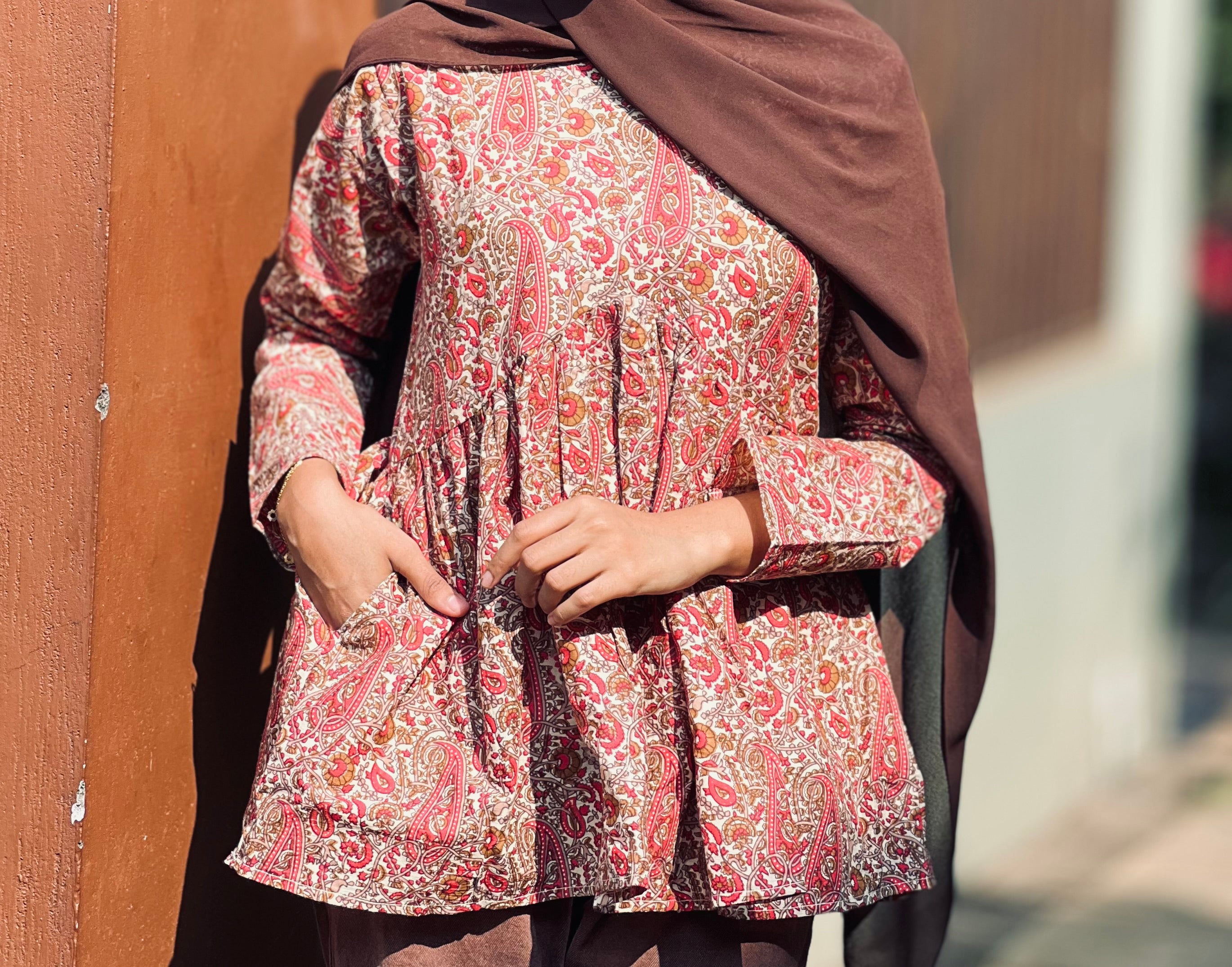 Rosewood Paisley Alia Cut Short Kurti
