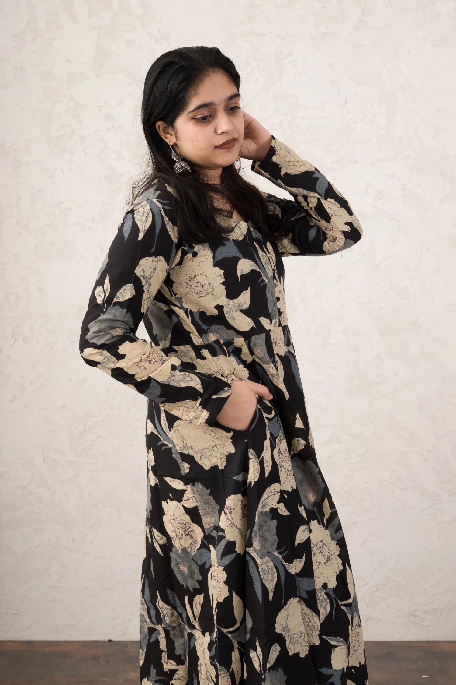 Black Garden Long Kurti