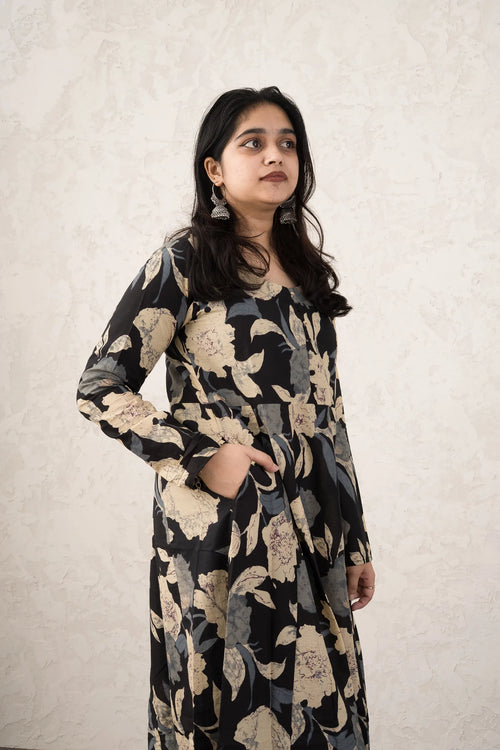 Black Garden Long Kurti