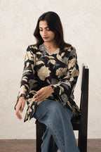 Black Garden Short Kurti