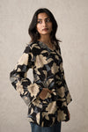 Black Garden Short Kurti