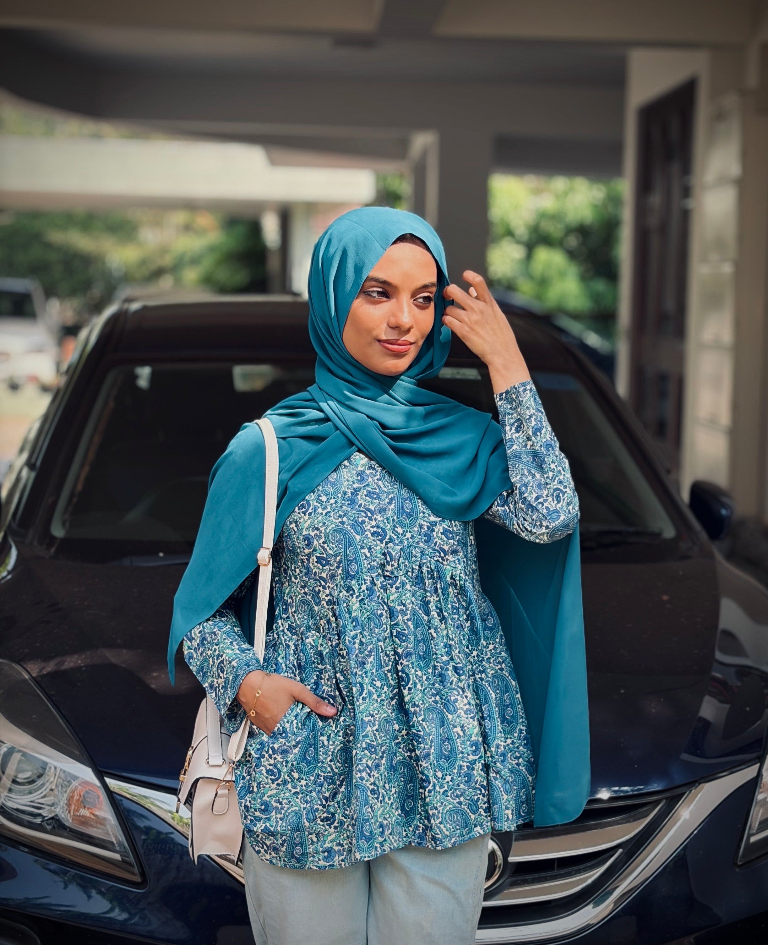 Azure Paisley Alia Cut Short Kurti