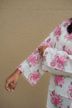 Pink Floral Short Kurti