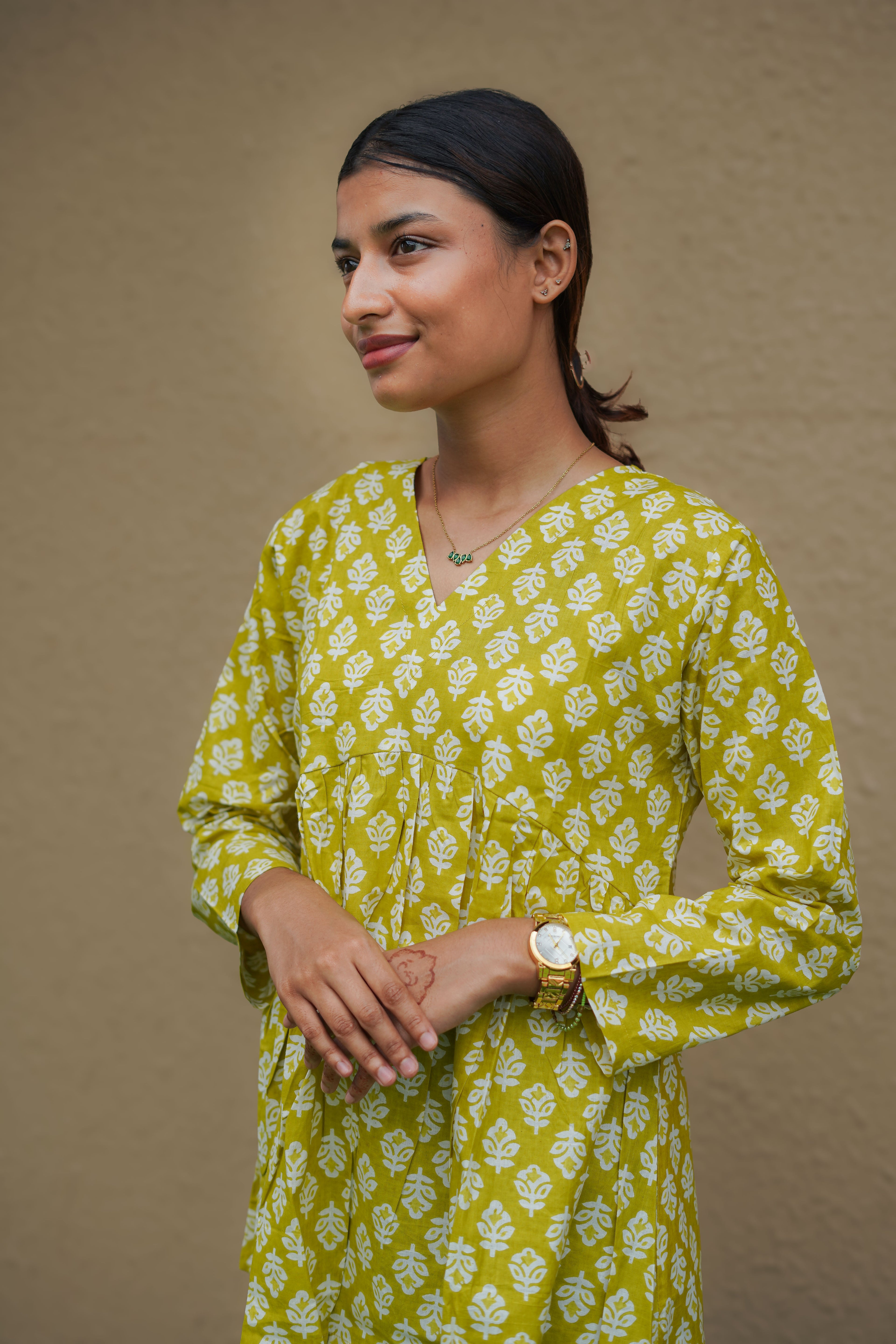 Sunny Sage Flared Kurti