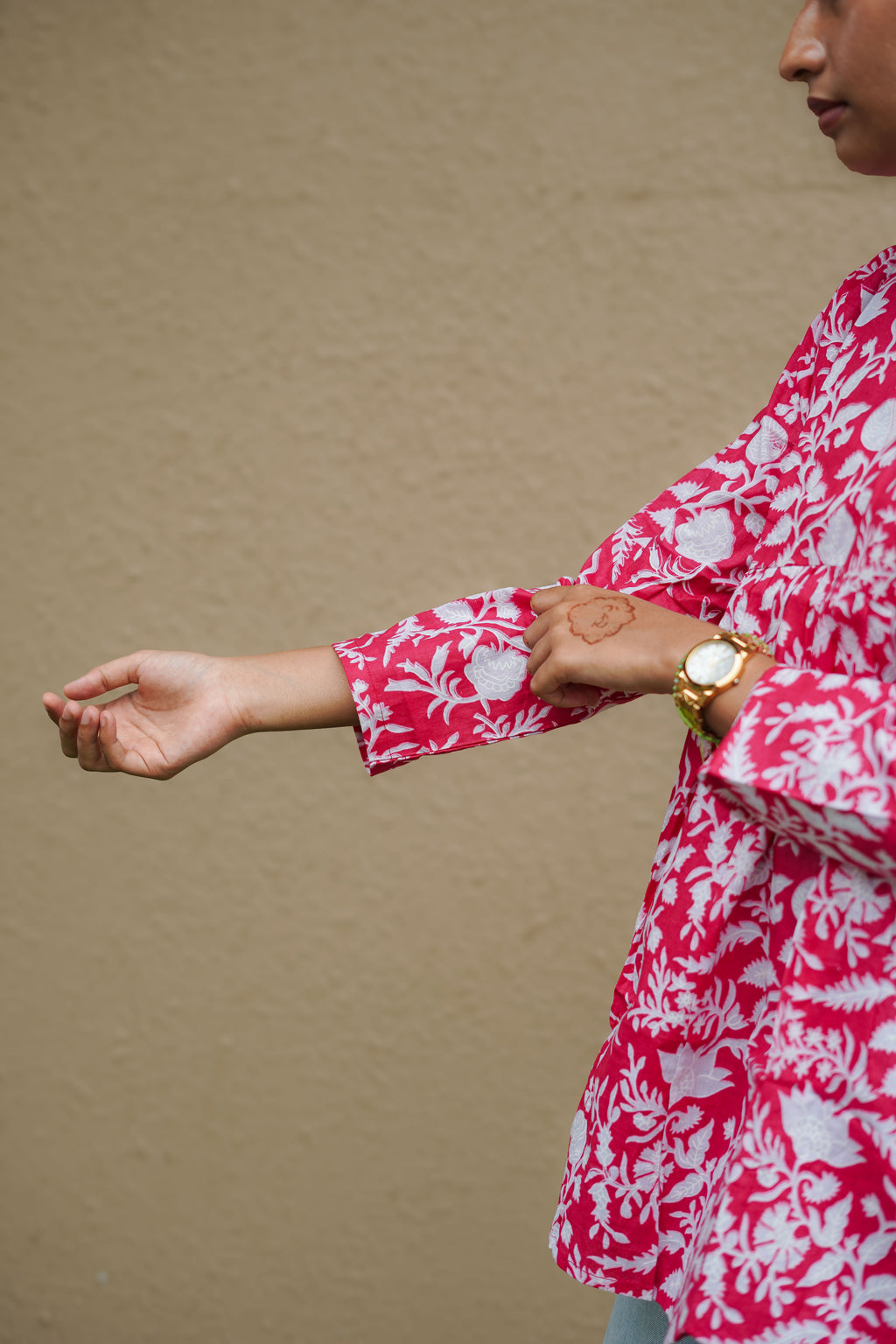 Rose Bloom Flared Kurti