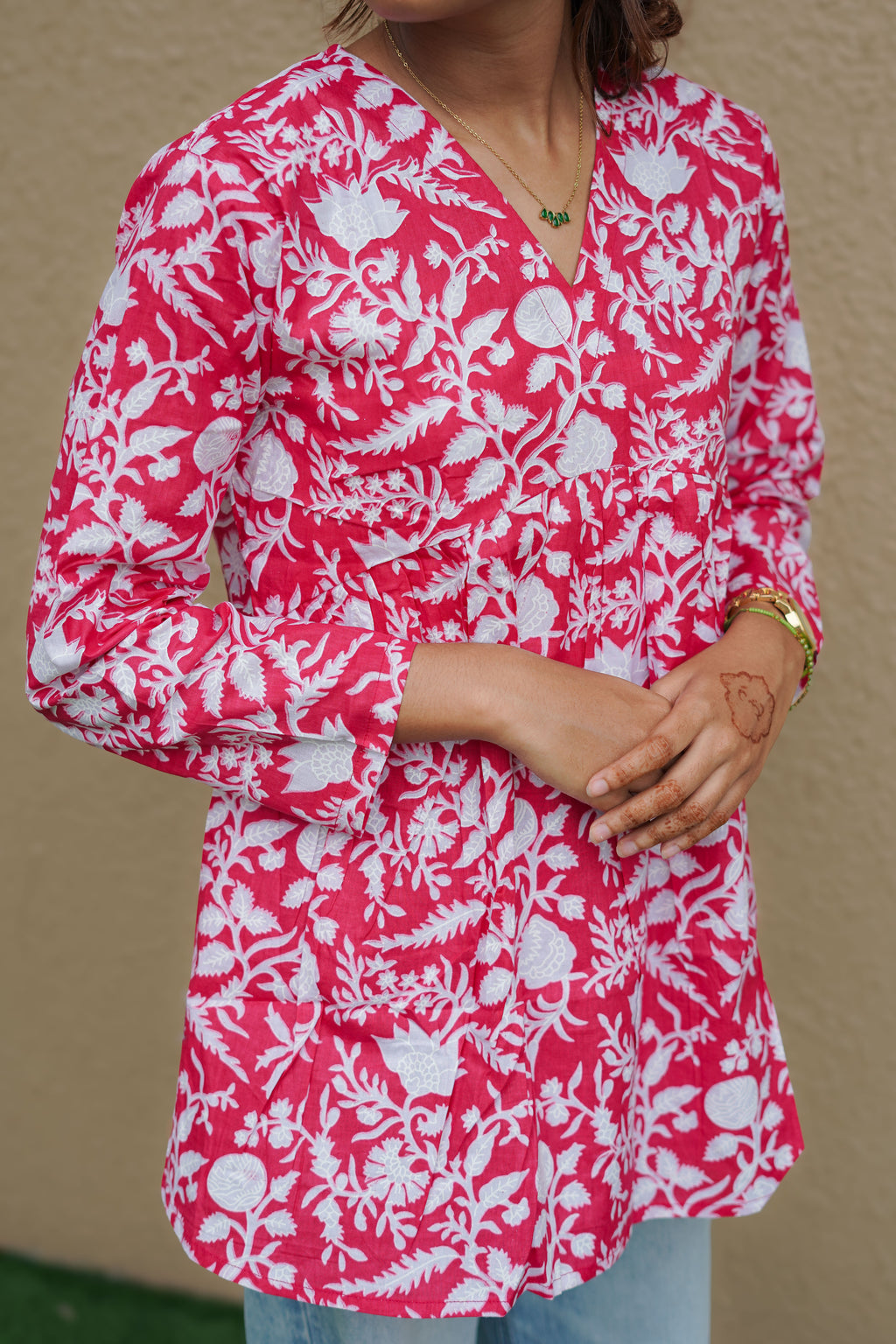Rose Bloom Flared Kurti