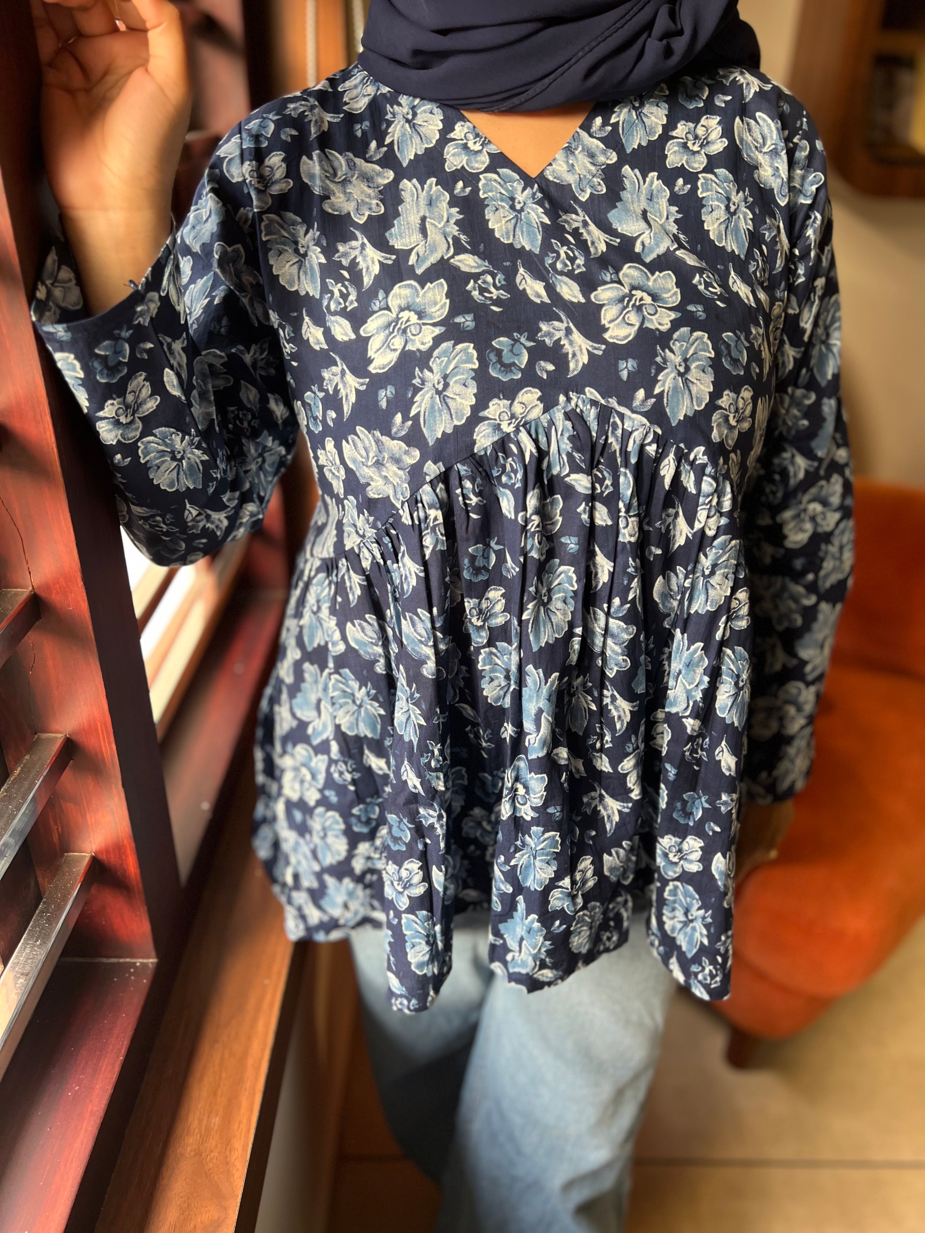 Moonshade Floral Alia Cut Short Kurti