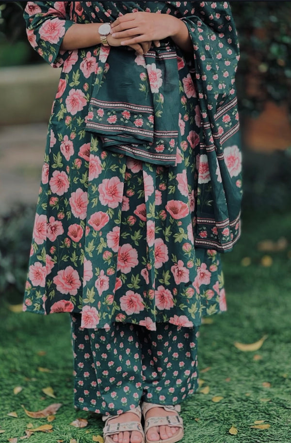 Green Floral 3 Piece Set