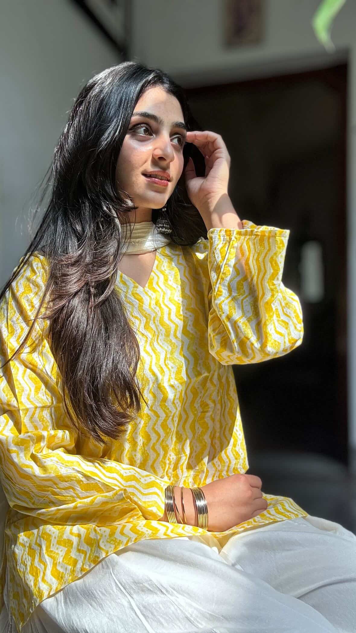 Yellow Short Kurti