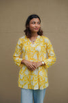 Sunshine Bloom Cotton Peplum Top