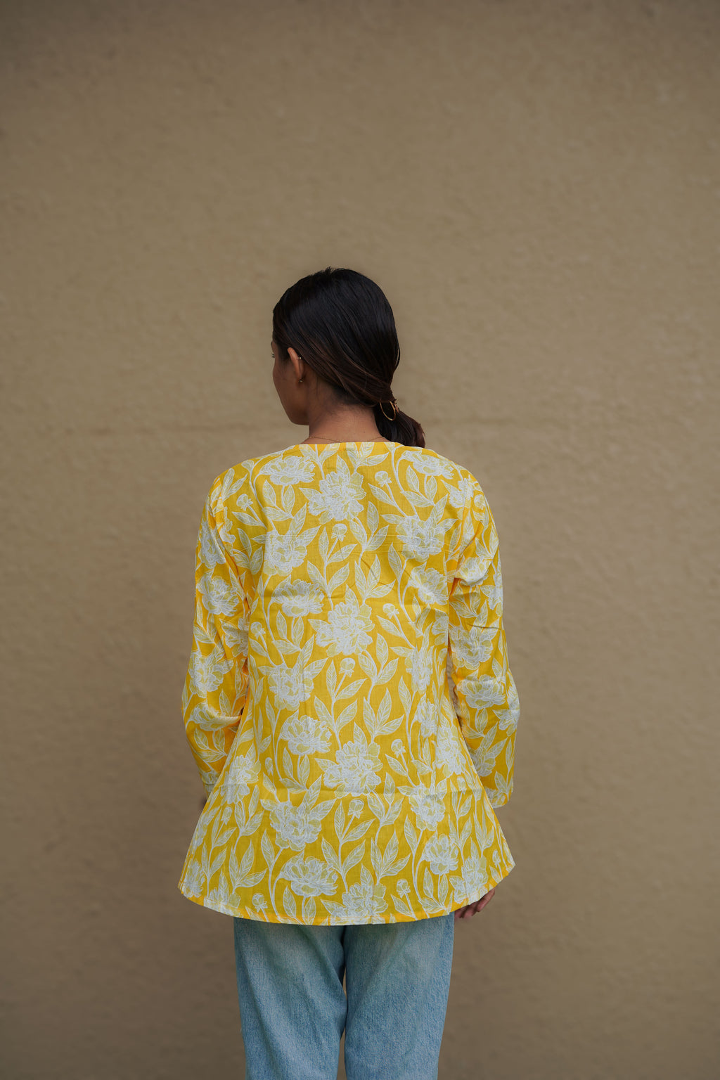 Sunshine Bloom Cotton Peplum Top