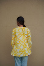 Sunshine Bloom Cotton Peplum Top