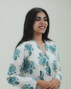 Blue Floral Long Kurti
