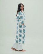 Blue Floral Long Kurti
