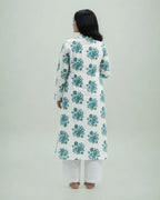 Blue Floral Long Kurti