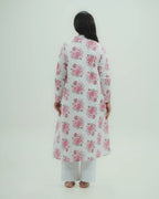 Pink Floral Long Kurti
