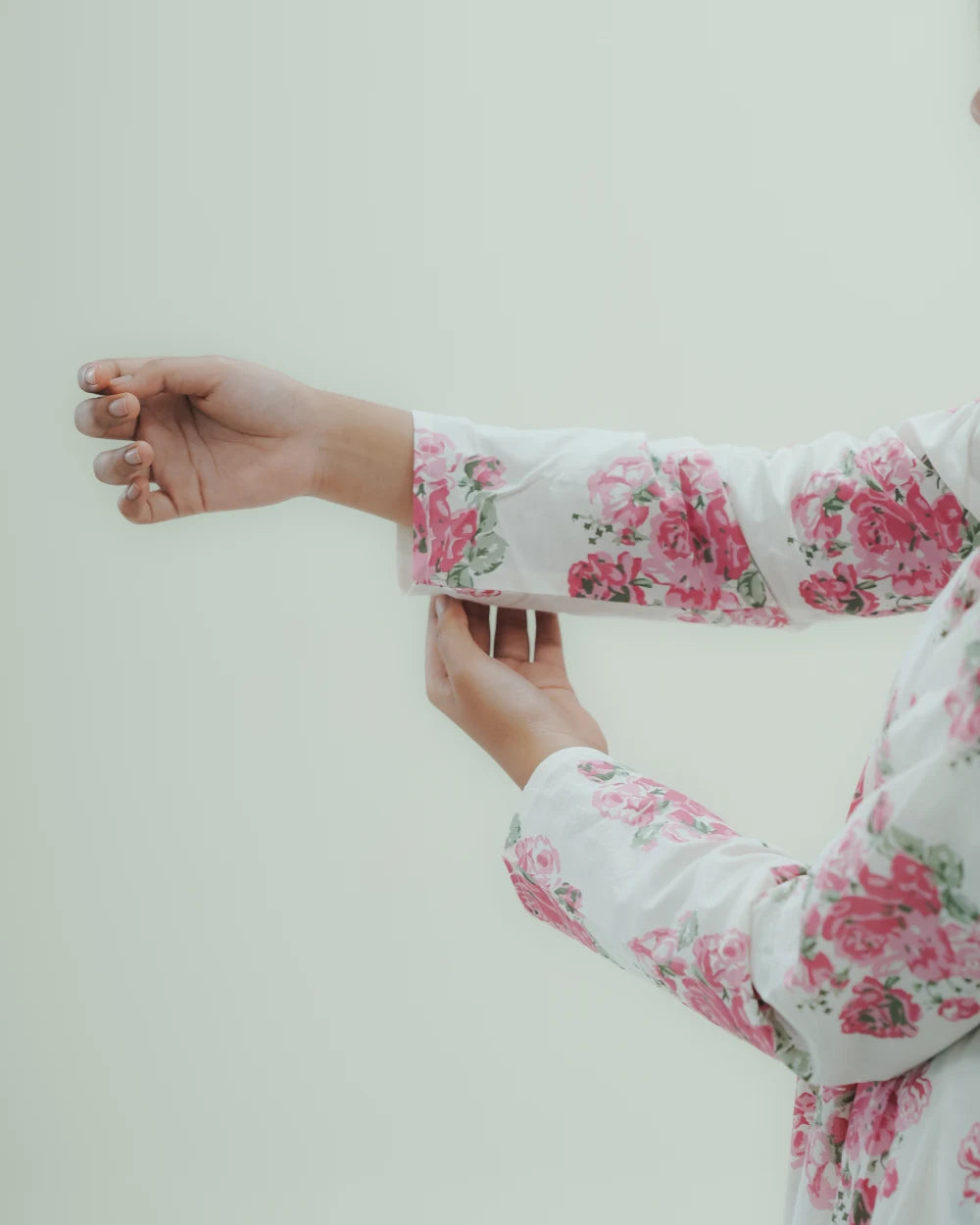 Pink Floral Long Kurti