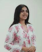 Pink Floral Long Kurti