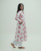 Pink Floral Long Kurti