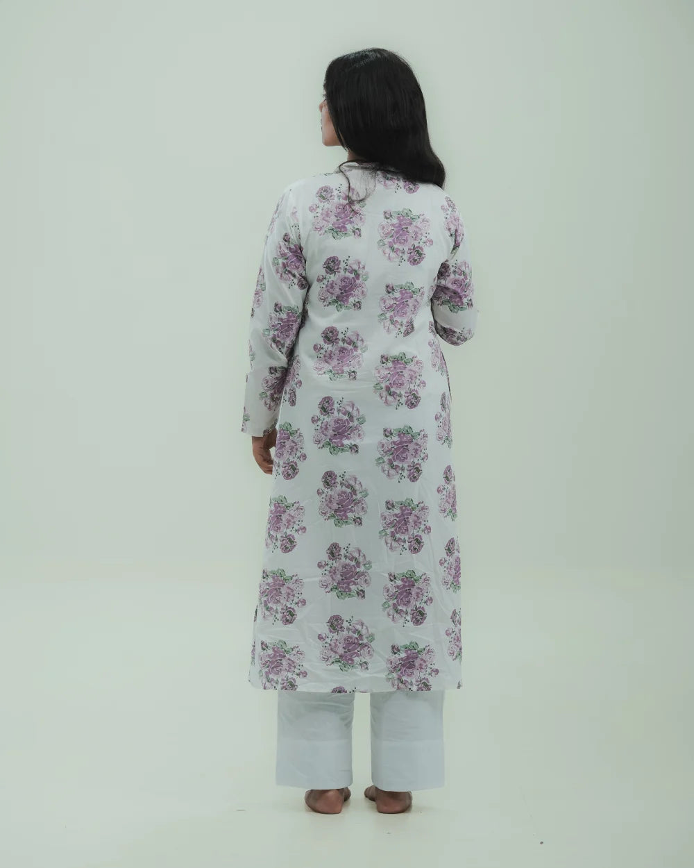 Purple Floral Long Kurti