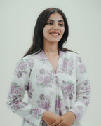 Purple Floral Long Kurti