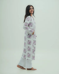 Purple Floral Long Kurti