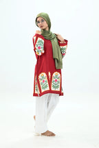 Mughal Red Knee Kurti