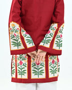 Mughal Red Knee Kurti