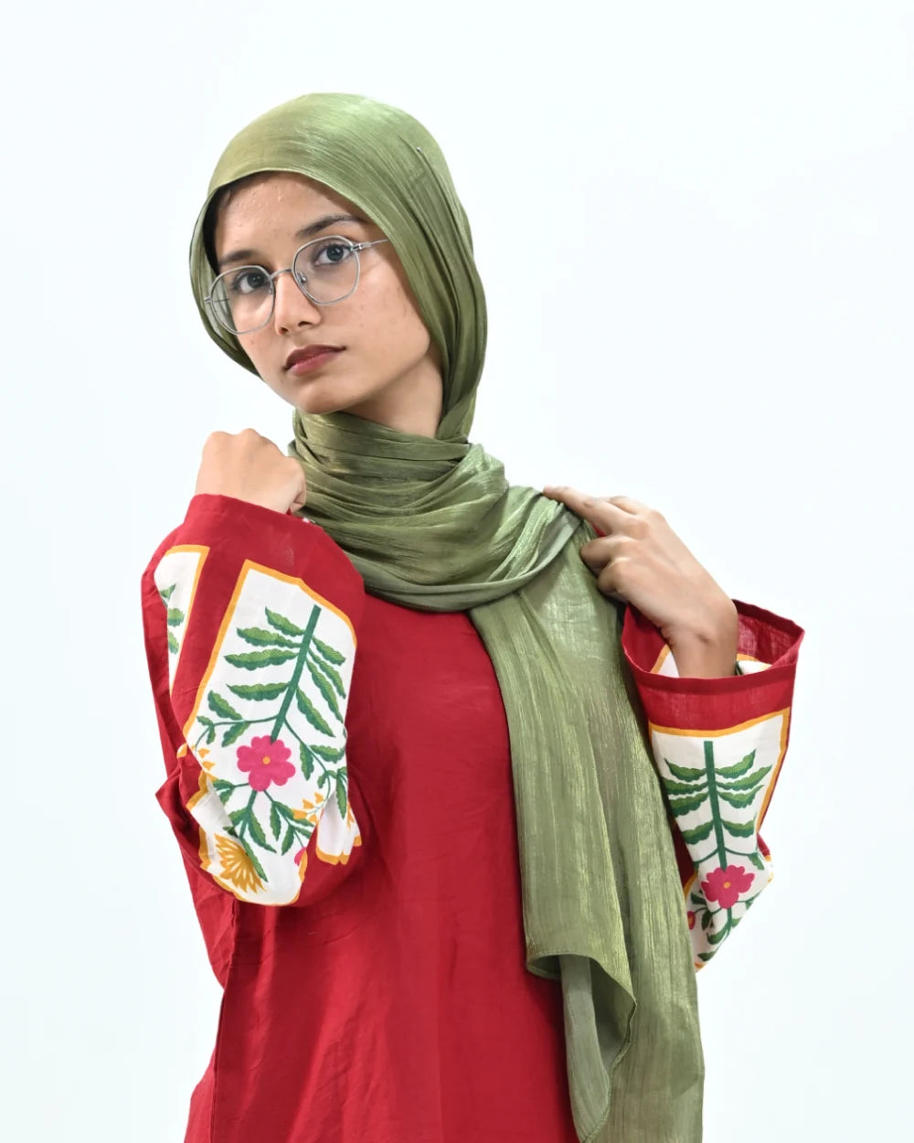 Mughal Red Knee Kurti