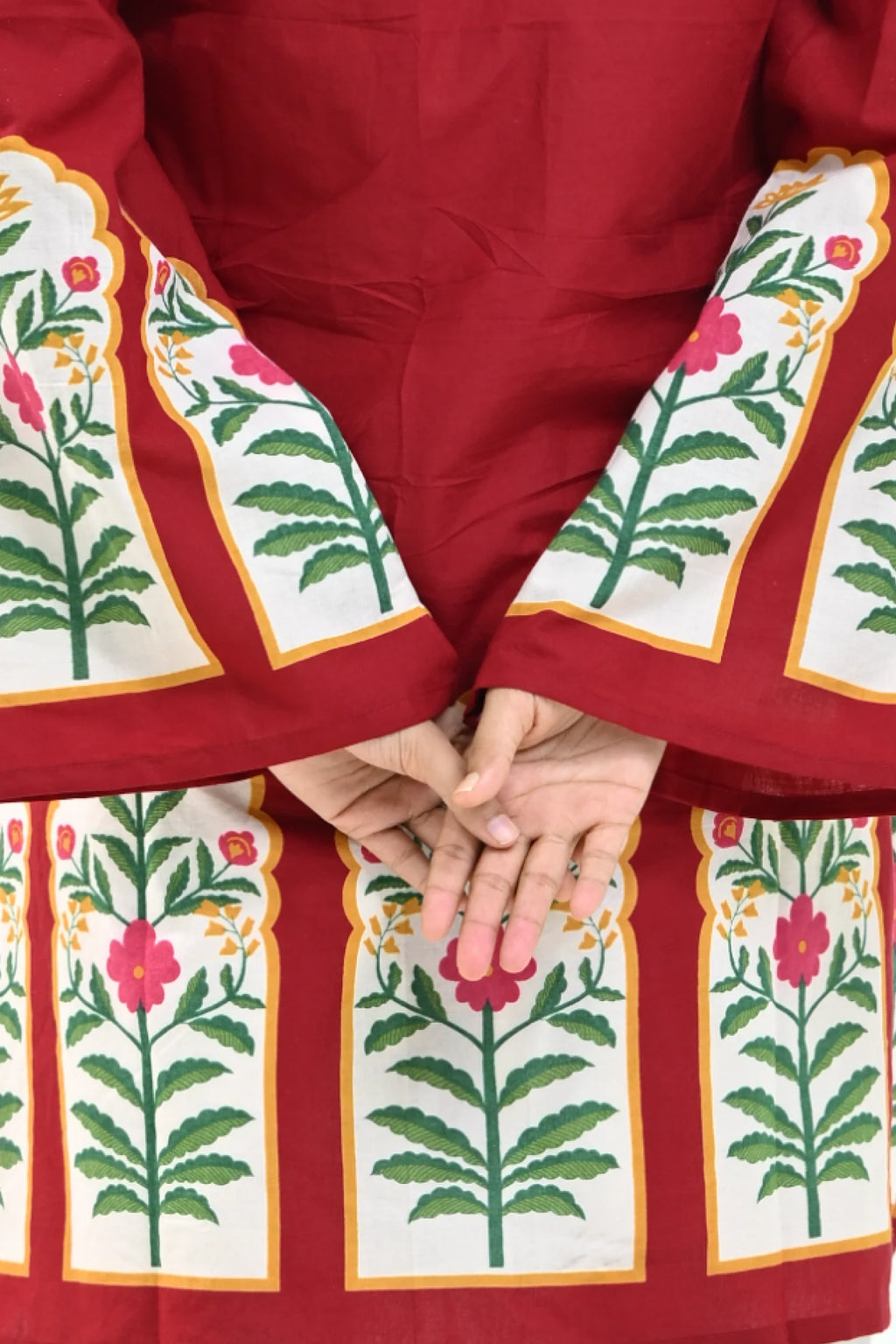 Mughal Red Knee Kurti