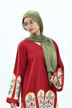Mughal Red Knee Kurti