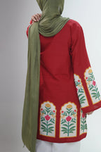 Mughal Red Knee Kurti