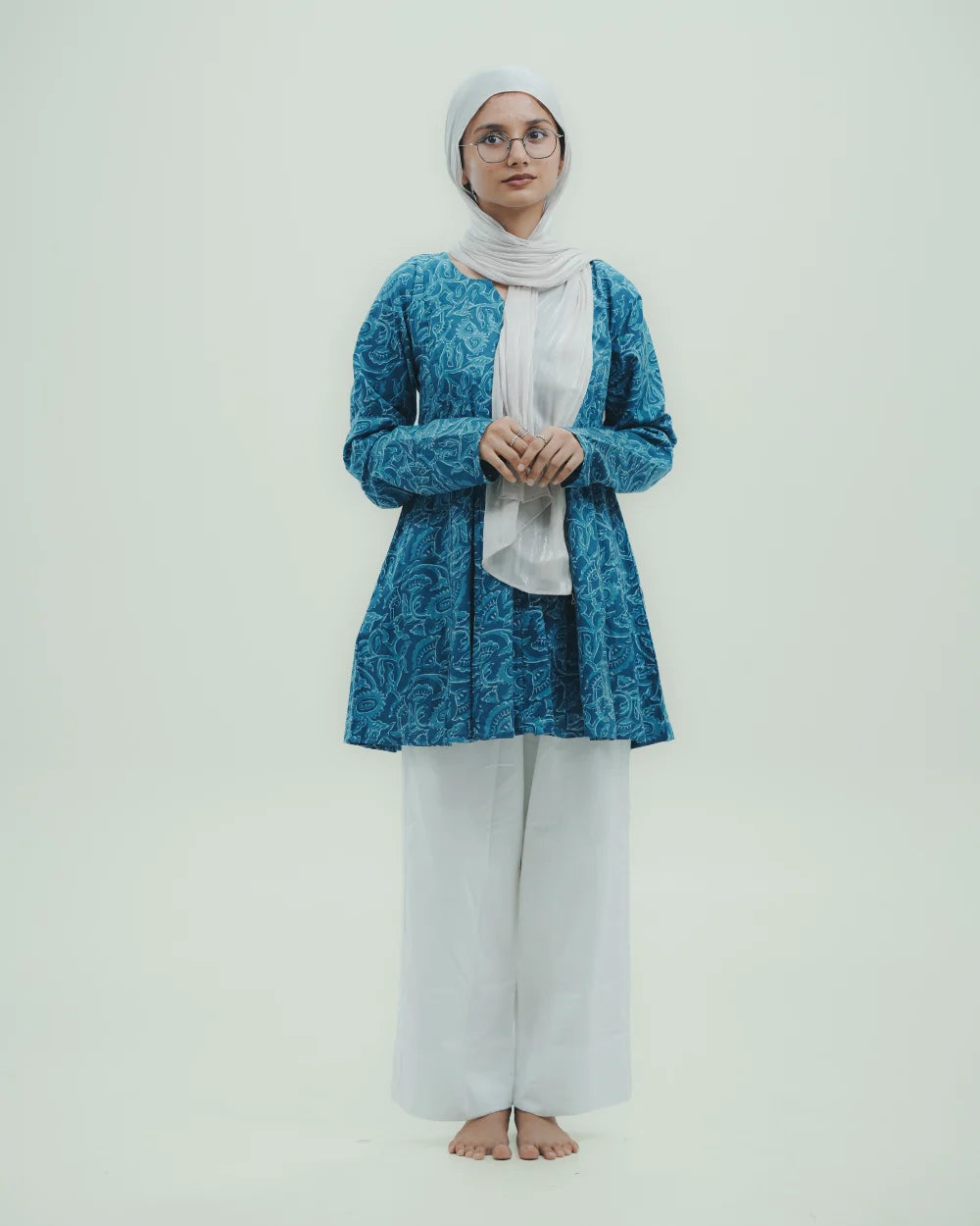 Noor Umbrella Ocean Blue Kurti