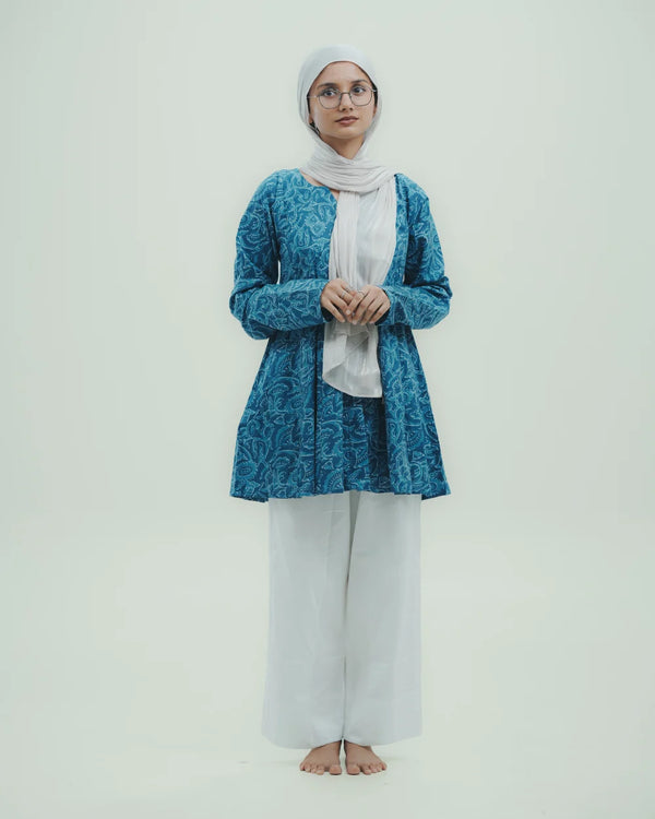 Noor Umbrella Ocean Blue Kurti