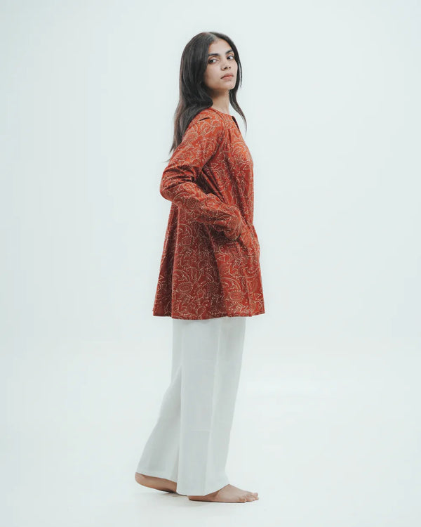 Noor Umbrella Terracotta Kurti
